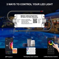 C320 Aipin IP68 Resistente al Agua, 2.4G WIFI Zigbee Sync, Aplicación Inteligente Tuya, Control Remoto RGB para Piscina, 4 Zonas MESH, 30m, 3 Canales PWM, CE/FCC