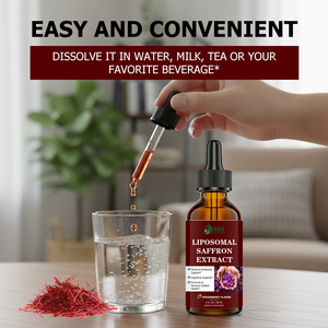 Extrait de safran liposomal en gouttes liquides, directement de l'usine, enrichi en vitamine D3, pour la santé immunitaire, du système nerveux, de l'humeur et de la vision. - Product Image 4
