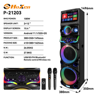 Sistema de Cine en Casa P-21203 con Karaoke, Altavoces Dobles de 12 Pulgadas, Altavoz de Karaoke con Pantalla Táctil de 15.4 Pulgadas, Micrófono y Bluetooth