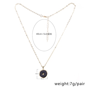Collar con Colgante de Estrella y <span class=keywords><strong>Luna</strong></span> de Color, Estilo Relámpagos, Fiesta de Moda, Esmalte Femenino - Product Image 4