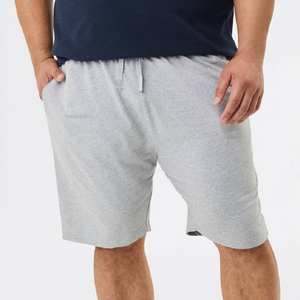 Shorts en tricot pour hommes grande taille, coupe décontractée, avec taille élastique et cordon de serrage pour un confort optimal, style décontracté pour la maison et l'été. - Product Image 2