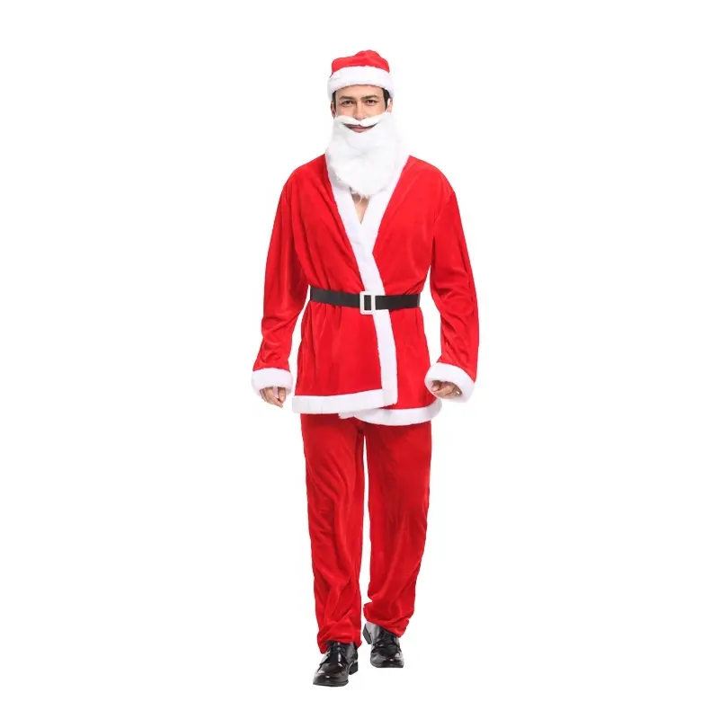 Karnaval Pesta Halloween Cosplay Gaun Mewah Cosplay Pakaian Setelan Natal untuk Pria Dewasa Kostum Santa