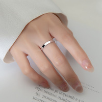925 Sterling Silver Plain Ring Réglable Ouvert Knuckle Bagues Minimaliste Bijoux De Mode pour Femmes Filles