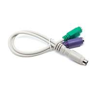 KAICAP PS/2 6-Pin Adapter Männlich zu Doppel-Weiblich Y-Kabel PVC-Ummantelung Geflochtene Abschirmung Vergoldete Leiter CE für 10m