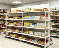 Étagère gondole réglable à 6 niveaux en fer, capacité de charge de 100 kg, noir et blanc, pour librairie, pharmacie, papeterie, magasin de détail