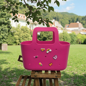 女性用高級トートハンドバッグ卸売ポータブルシリコーンビーチバッグ防水ショッピング旅行ピクニック用キャンディーパターン - Product Image 6