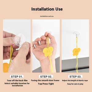 Wholesale Eco-Friendly Interactive Pet Toys <strong>Funny</strong> <strong>Catnip</strong> Ball &amp; Elastic Rope Swing Hi Hanging Door Style Made From Felt - Product Image 4