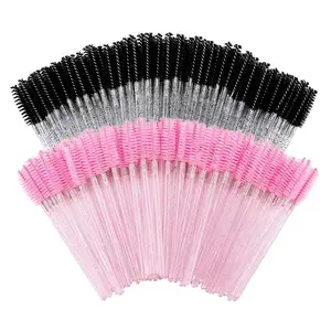 Escovas de rímel de cílios de cristal descartável, varinhas (preto e rosa)