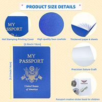 Carnet de voyage personnalisé en cuir PU pour enfants, idéal pour projets scolaires, voyages mondiaux, activités de simulation, cadeaux de fête, 5,51x3,9 pouces