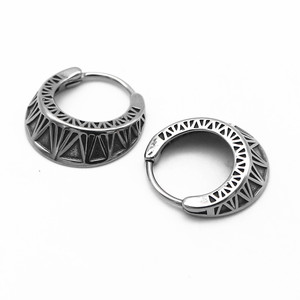 yunnique Hoop Earrings Geometric Pattern Stainless Steel Unisex Fashion Jewelry - Product Image 5