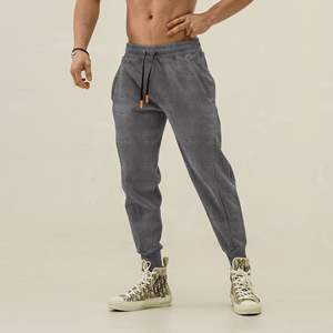 Joggers de entrenamiento de talla grande para hombre, pantalones de entrenamiento de tela compuesta impermeables, algodón tejido para gimnasio, correr y ropa informal - Product Image 4