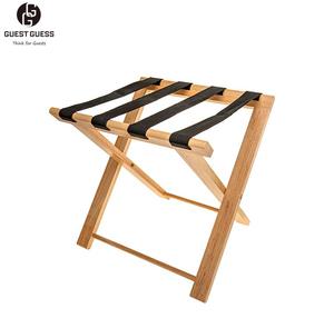Meubles d'hôtel 5 étoiles Porte-bagages ultra-mince Pieds droits Supports de rangement et étagères Invité Caoutchouc Bois - Product Image 1