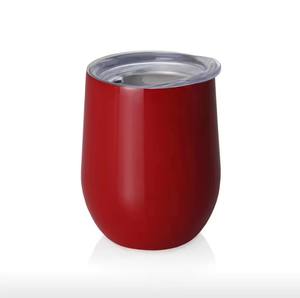 Vaso de vino de acero inoxidable de 12 oz con tapa y pajita, taza de café y vino con aislamiento al vacío para viajes, fiestas y eventos al aire libre. - Product Image 3