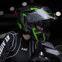 Casque de moto modulaire intégral homologué DOT en ABS avec éclairage arrière LED intégré pour une sécurité accrue en conduite