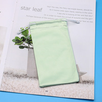 Pochette à cordon en microfibre douce pour lunettes de soleil, 18x9cm, étui de rangement portable unisexe pour lunettes, idéal pour les voyages