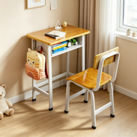 Bureau et chaise individuels modernes en métal pour salle de classe, table d'écriture scolaire avec tiroir à livres pour la maison et la chambre