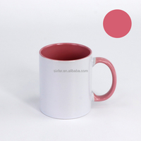 Mug en céramique moderne de 11 oz avec poignée colorée pour logo personnalisé