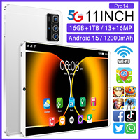 Tablette Android Pro 14 11 pouces avec fonction d'appel, 16 Go + 1 To, 108 MP, 8000 mAh, 5G Wi-Fi, double SIM + TF, appels vocaux, multilingue, téléphone Android
