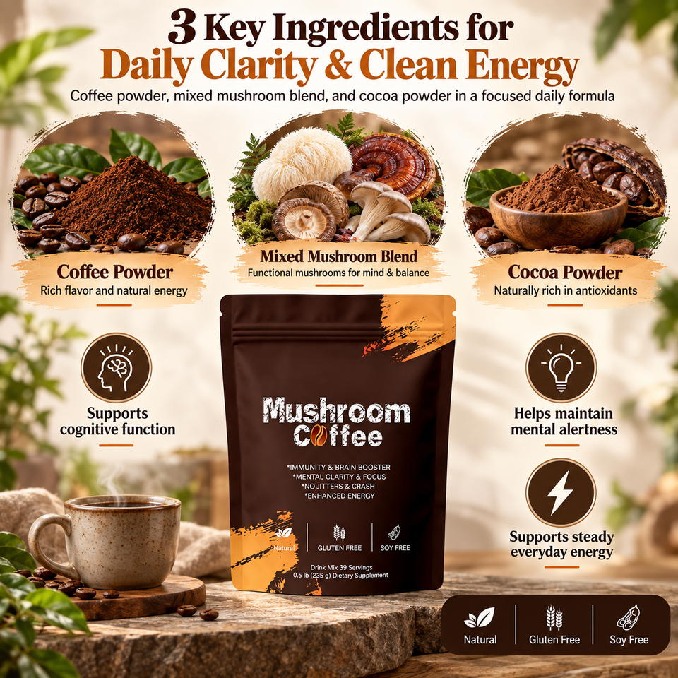 OEM/ODM 10-in-1 Mushroom Coffee Powder Private Label Instant Drink Mix ...