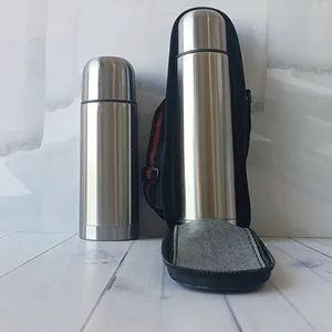 350/500/750/1000ml bottiglia sottovuoto a forma di proiettile Thermos bottiglia d'acqua dritto in acciaio inox sottovuoto