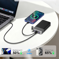 Chargeur portable Nobis 65W PD à charge rapide, 20000mAh haute capacité, écran LED, pour téléphone et ordinateur portable, avec câble 2 en 1