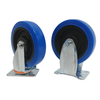 Roue pivotante robuste de 100mm Roulettes et roues TPR bleues Roulette pivotante
