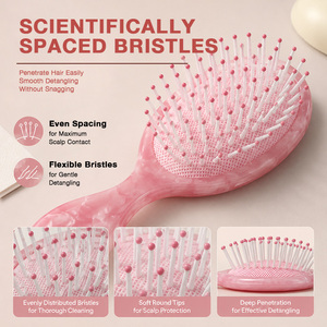 Brosse à cheveux en acétate de cellulose avec logo personnalisé et technologie coussin d'air pour les collections de gros et de détail de produits de beauté - Product Image 4