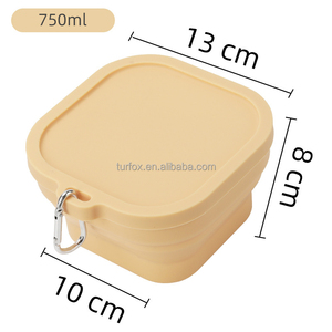 Bol pliable en silicone écologique 400 ml 750 ml pour <span class=keywords><strong>camping</strong></span>, randonnée, voyage, avec couvercle pliable - Product Image 3