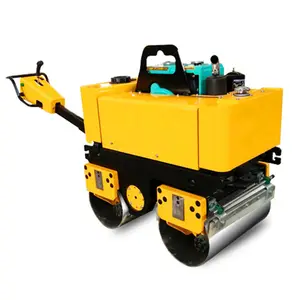 Gasoline/diesel Used Road Rolling Machine Walk Behind Roller Compactor Price Double Drum Vibratory Road Roller Manufacturer