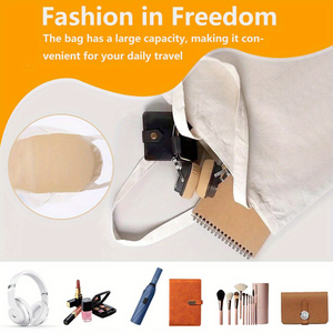 Custom Cotton Tote Bags White Gusseted <b>Shopper</b> Bags Casual Reusable Carry Bags for Promotional Activities - Product Image 5