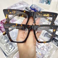 Nouvelle tendance, mélange de résine épaisse, montures en acétate solide, montures complètes, montures transparentes, montures de lunettes, port quotidien à la mode, soldes