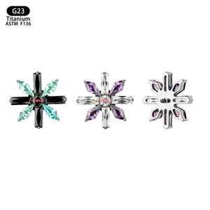 <b>Titanium</b> Snowflake Ear <b>Studs</b> 10.9mm Zircon Inlay Cross Border Jewelry - Product Image 5
