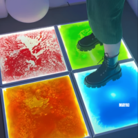 Dalles de sol en gel lumineuses sensibles à la pression, jeux interactifs, jeu tactile et visuel, dalles de sol sensorielles LED pour enfants