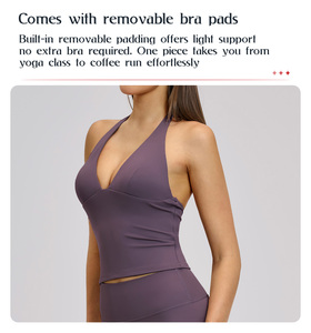 2Pcs Women Backless Workout Sets <strong>2</strong> Piece Yoga Outfits High Waisted Butt Lifting Leggings Halter Sports <strong>Bra</strong> Gym Clothes Tracksuit - Product Image 4