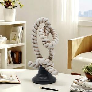 Ornement moderne minimaliste créatif en forme de nœud de corde, pour porche, bureau, modèle de pièce, art, meuble TV, vente en gros, luxe léger, résine pour la vie quotidienne - Product Image 4