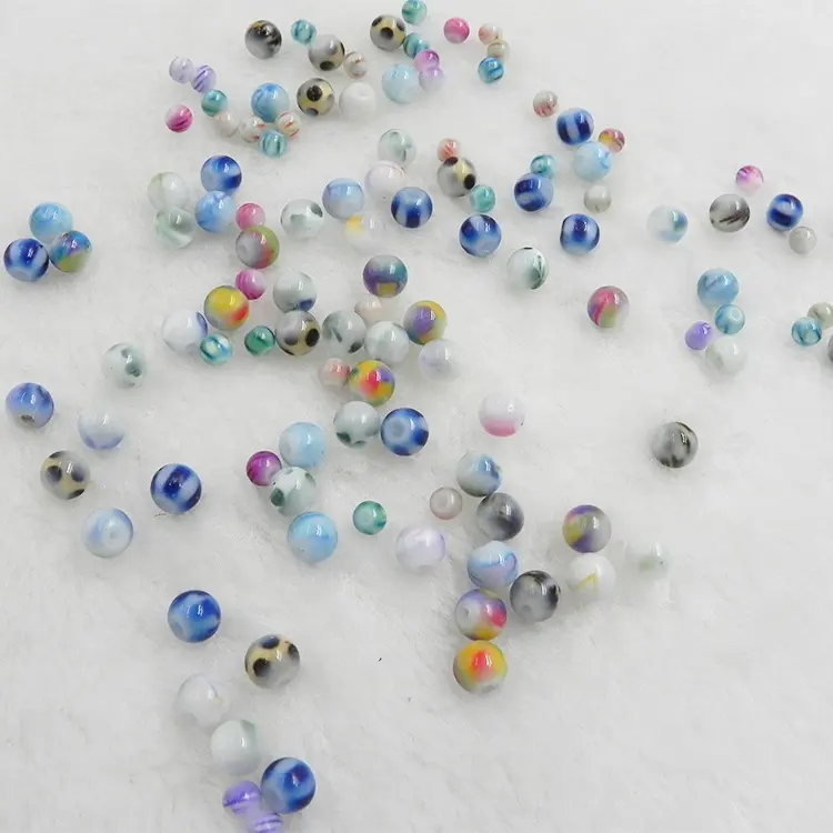 Preço de fábrica refletivo olho de gato de vidro flor padrão miçangas diy fazer jóias