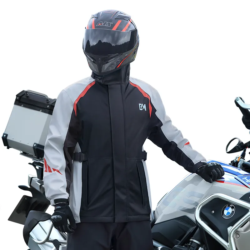 Beimei yeni tasarım yağmurluk su geçirmez fermuar yağmur karşı motosiklet yağmur ceket motosiklet