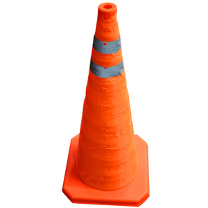 Cônes de signalisation portables pliables de 70 cm, couleur orange, avec collier réfléchissant pour la sécurité routière, le stationnement et la pratique de la conduite - Product Image 1