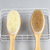 Brosse de gommage avec long manche, brosse humide et sèche, brosse exfoliante en bambou pour le bain, brosse de douche pour le corps, brosse de dos pour la douche