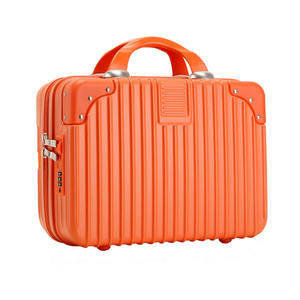 Trousse de Maquillage Compacte Légère Étanche avec Fermeture Éclair, Couleur Unie, Détails Rivets et Roulettes Pivotantes – Idéale pour les Voyages - Product Image 1