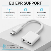 Foston — adaptateur audio 2 en 1 pour casque, câble de type c à prise jack 3.5mm, aux, pour téléphone portable, vente en gros