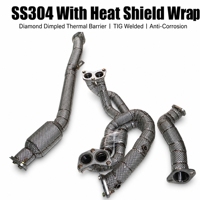Kit de collecteur d'échappement isolé SS304 avec bouclier thermique Diamond et joint flexible pour capteur O2 pour Subaru BRZ 86 FR-S 2.0L FA20 2012-2020