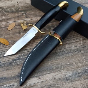 Couteau de chasse russe à lame fixe en bois, manche en bois, fabrication DIY OEM, pour la survie en camping, lame 7Cr13Mov, dureté 57HRC, longueur totale 22,4 cm, pour l'extérieur - Product Image 6