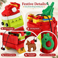 Kit de Construction de Traîneau de Noël 425 Pièces à Succès – Jouet de Construction Figurine et Renne DIY pour Cadeau de Fêtes