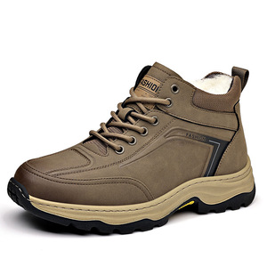 Men Winter Snow Boots <b>Ankle</b> High Round Toe Synthetic Upper Plush Lining Rubber Outsole Anti-Slippery EVA Midsole Warm Outdoor - Product Image 5
