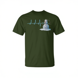 Camiseta navideña con diseño de muñeco de nieve y latido del corazón para enfermeras, regalo de Navidad para profesionales de la salud - Product Image 2
