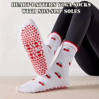 Chaussettes de yoga et de Pilates personnalisées imprimées, antidérapantes avec semelle en silicone, mi-mollet, pour femmes, en coton respirant, pour la vente en gros