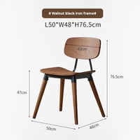 Chaise à dossier en bois massif de luxe nordique personnalisée pour salle à manger de petite taille, idéale pour une utilisation familiale