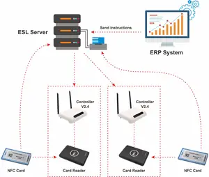 Picksmart NFC ESL 2.9 baterai tanpa kartu pintar Esl rak elektronik Label Digital e-ink tampilan harga Tag Demo Kit