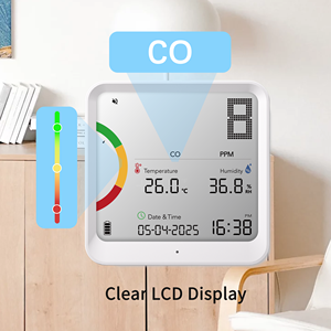 Co Detector thời gian thực Carbon Monoxide Detector với nhiệt độ và độ ẩm cảm biến LCD hiển thị báo động USB Home Car văn phòng du lịch - Product Image 4